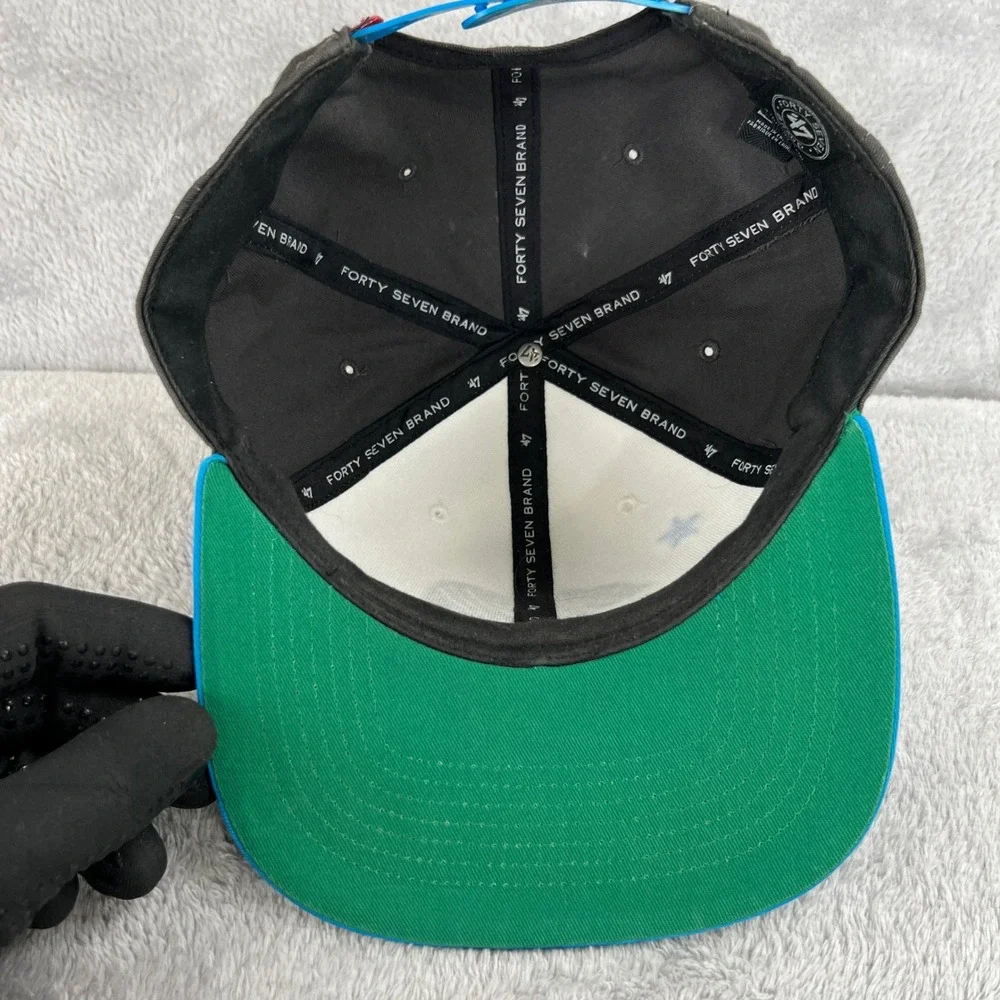 47 Brand California Republic Snapback Hat Teal White Bear Flag Cali Streetwear